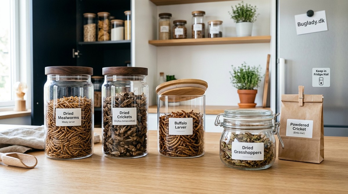 Hvordan opbevarer du spiselige insekter bedst derhjemme?